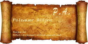 Polnauer Alfonz névjegykártya